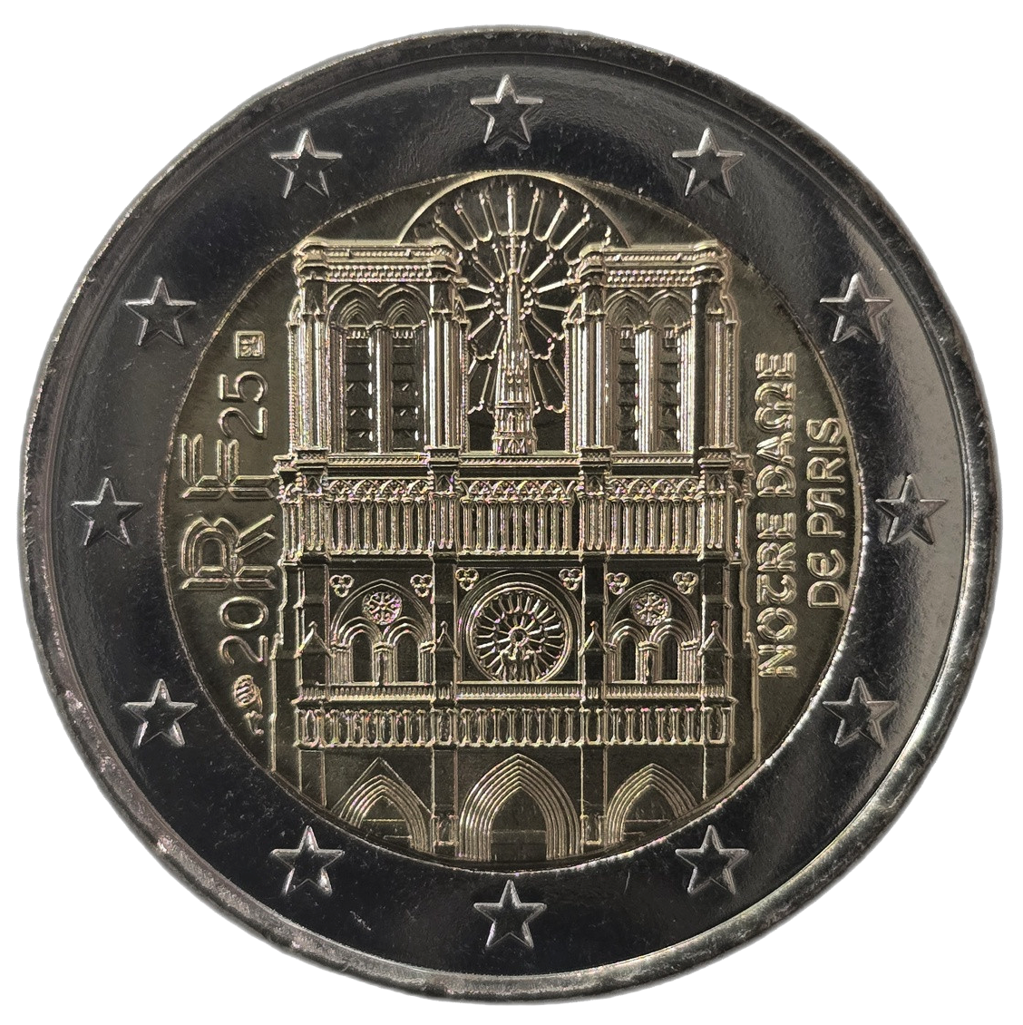 2 euros conmemorativa Catedral de Notre Dame